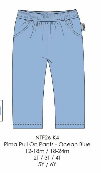 Pima Pull On Pants-Ocean Blue
