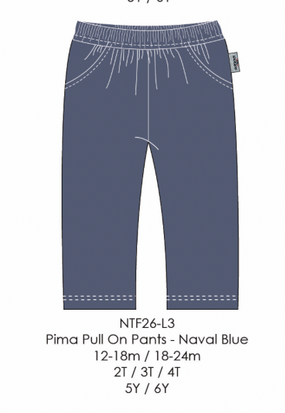 Essentials Pima Pull On Pants-Naval Blue