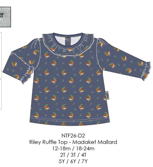 Riley Ruffle Top-Madaket Mallard