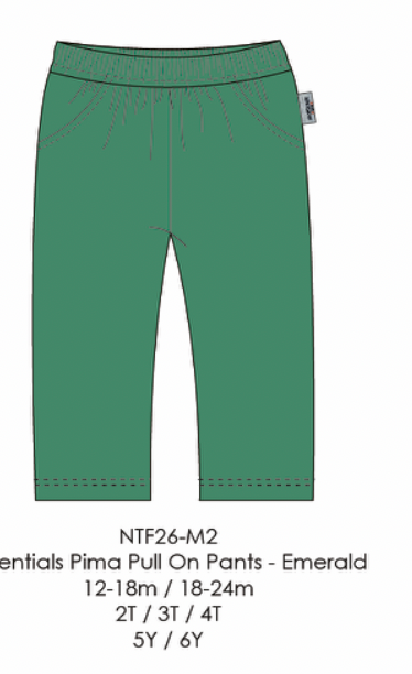 Essentials Pima Pull On Pants-Emerald
