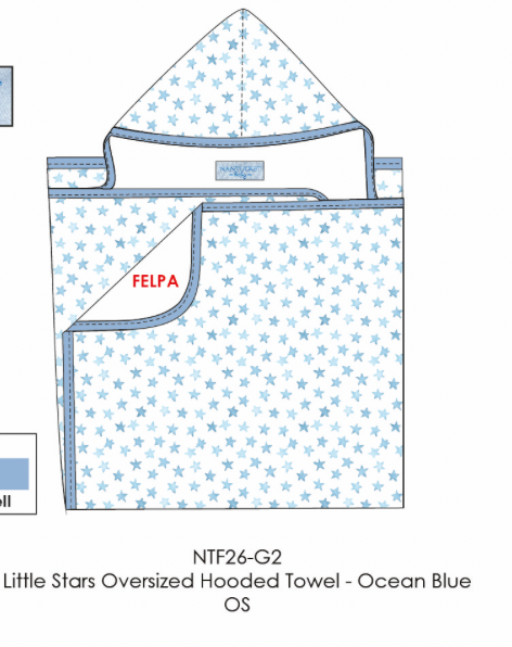 Little Stars Oversized Hooded Towel-Ocean Blue