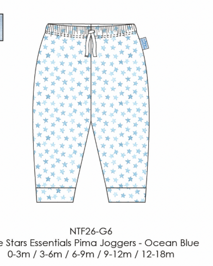 Little Stars Essentials Pima Joggers-Ocean Blue