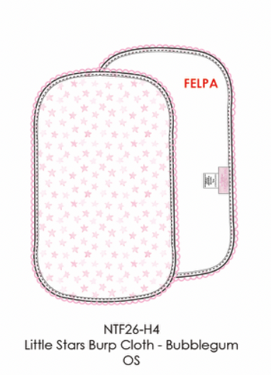 Little Stars Burp Cloth (Bubblegum)