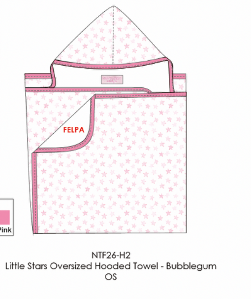 Little Stars Oversized Hooded Towel-Bubblegum