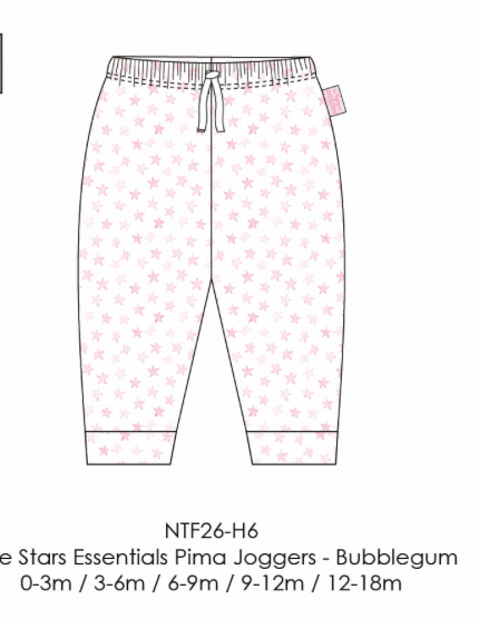 Little Stars Essentials Pima Joggers-Bubblegum
