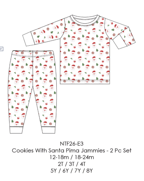 Cookies With Santa Pima Jammies 2-Piece Set
