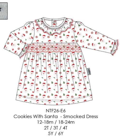 Cookies With Santa Smocked Pima Dress
