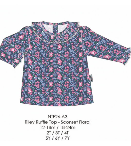 Riley Ruffle Top-Sconset Floral