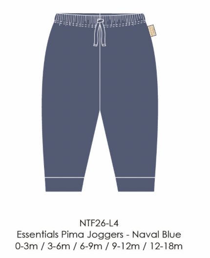 Essentials Pima Joggers-Naval Blue