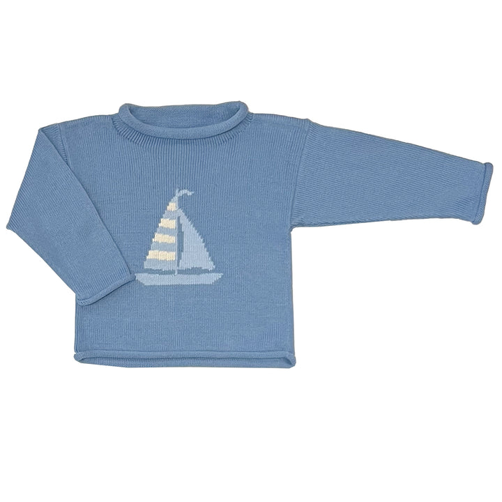 Smooth Sailing Roll Neck Sweater-Chatham Bars Blue