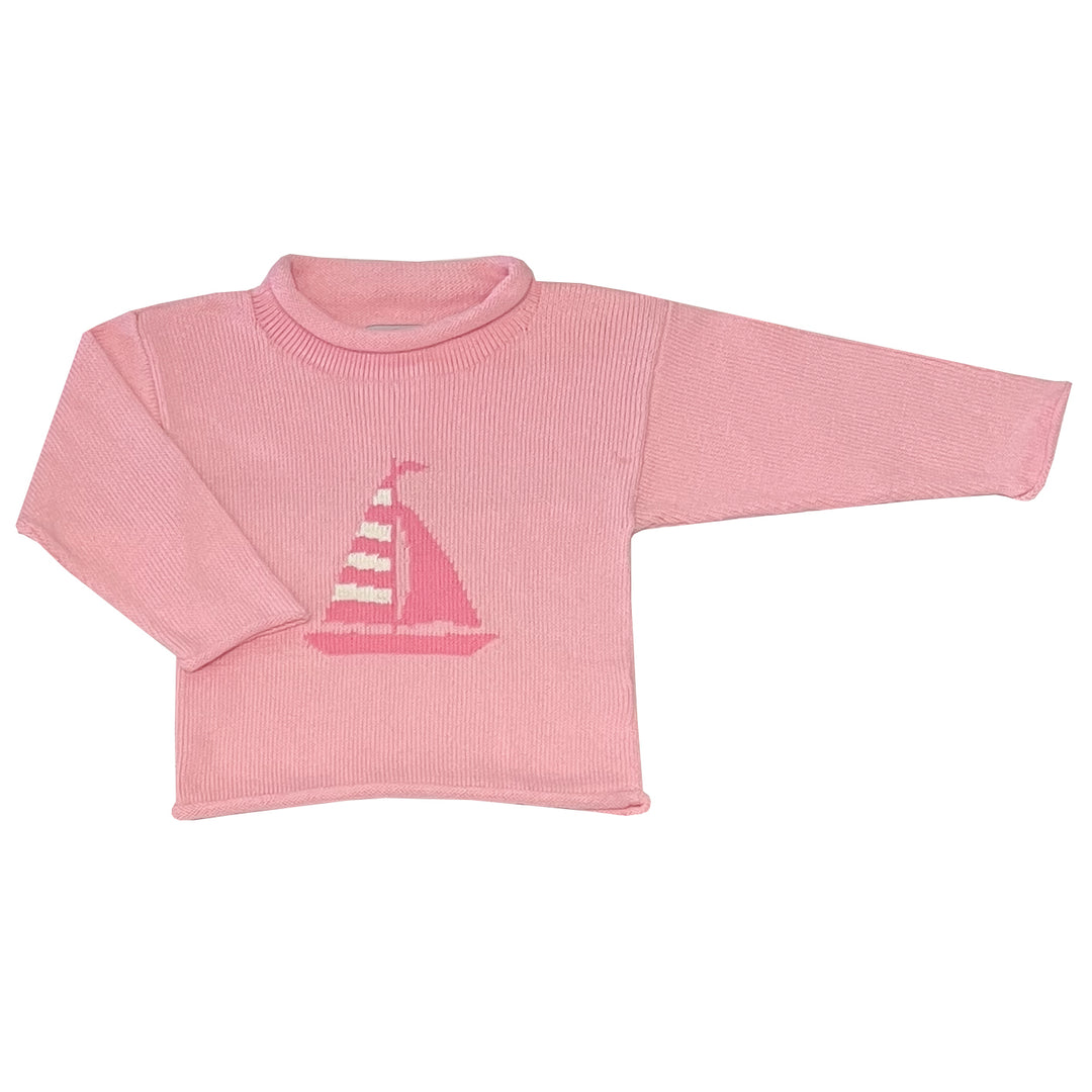 Smooth Sailing Roll Neck Sweater-Peony