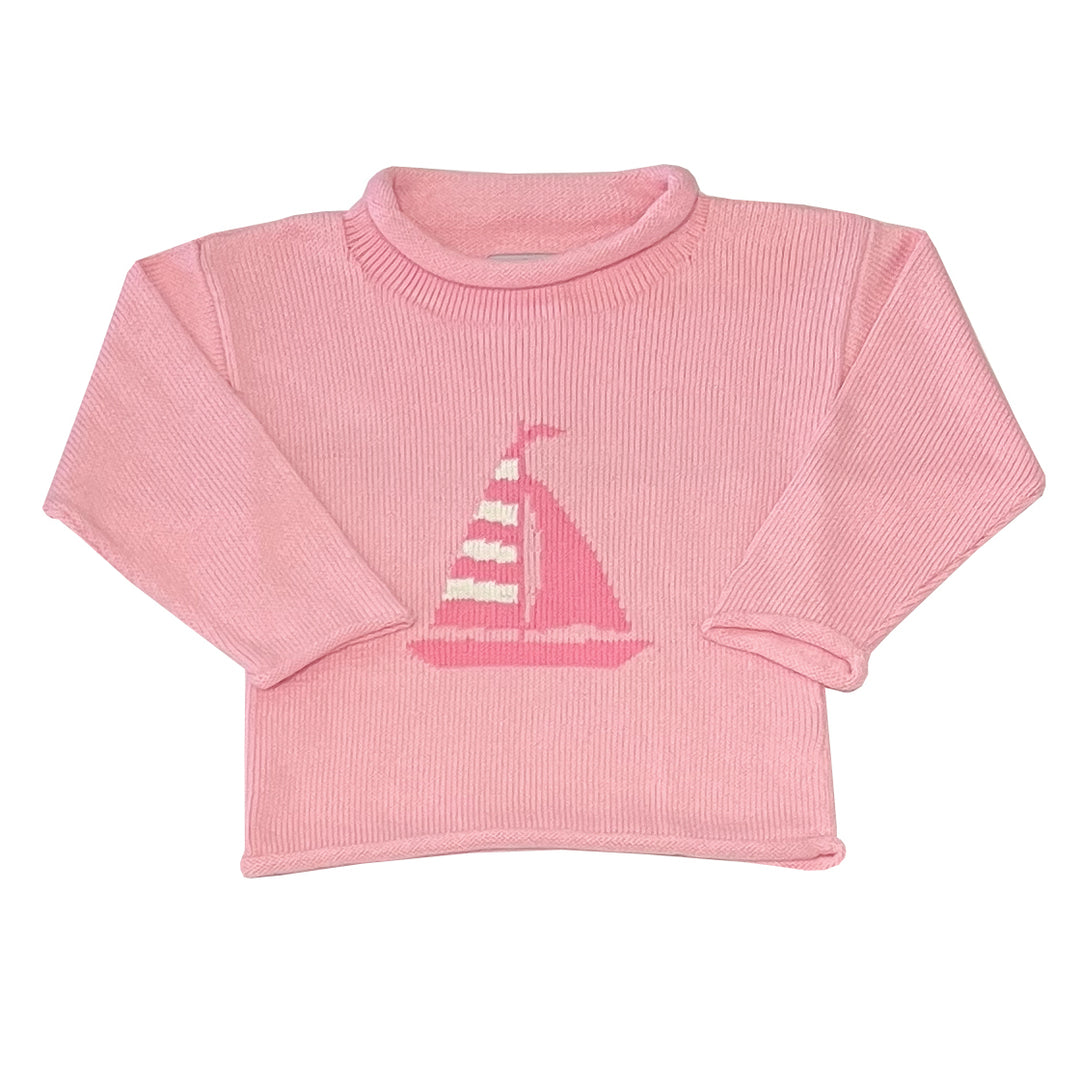 Smooth Sailing Roll Neck Sweater-Peony