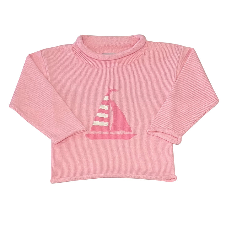 Smooth Sailing Roll Neck Sweater-Peony