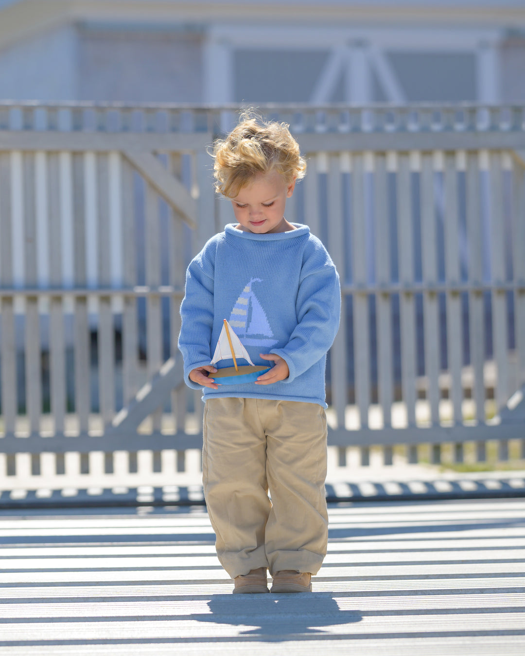 Smooth Sailing Roll Neck Sweater-Chatham Bars Blue