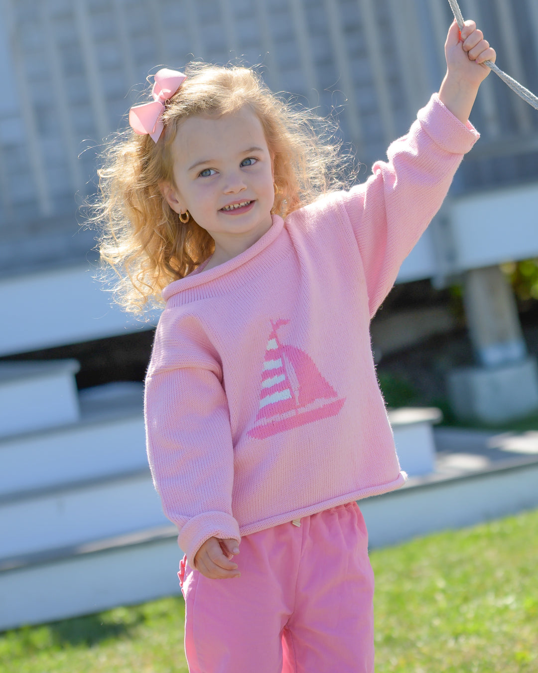 Smooth Sailing Roll Neck Sweater-Peony