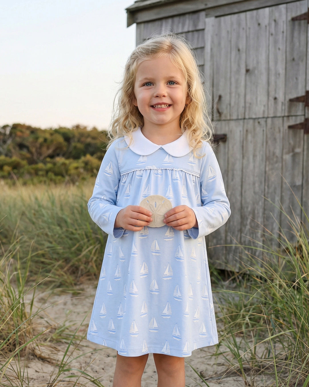 Smooth Sailing Pima Play Dress-Chatham Bars Blue