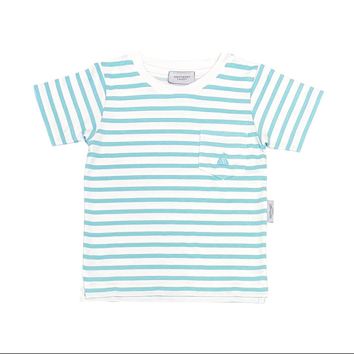 Tisbury Tee-Lagoon/White Stripe