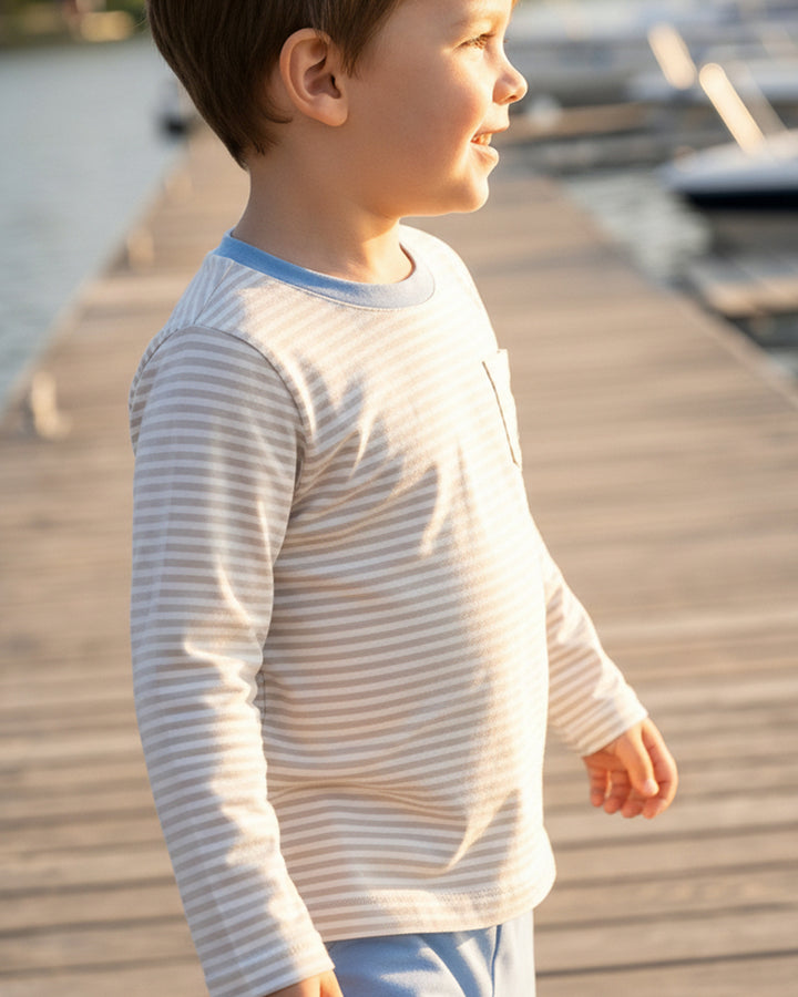 Mariner Stripe Tisbury Tee-Sand