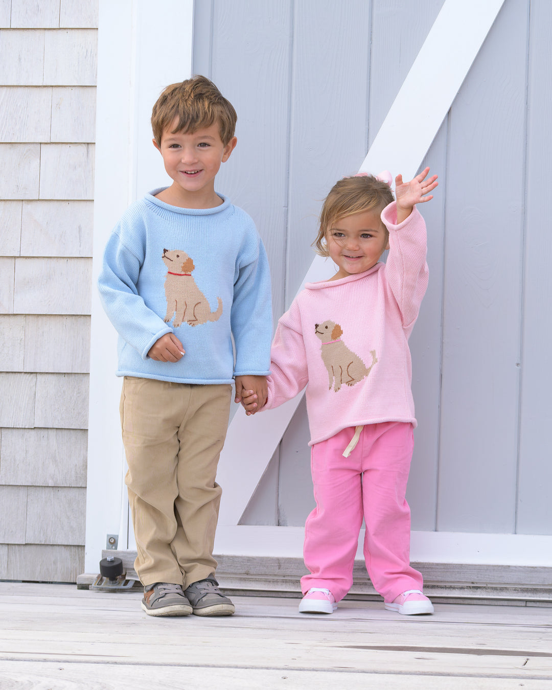 Tuck The Retriever Roll Neck Sweater-Ocean Blue