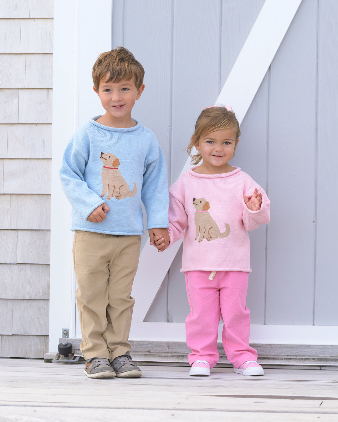 Goldie The Retriever Roll Neck Sweater-Pink