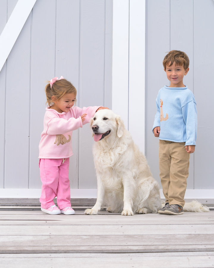 Goldie The Retriever Roll Neck Sweater-Pink