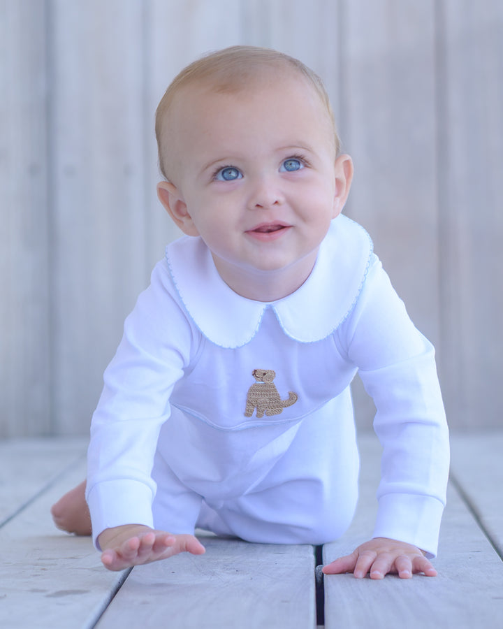 Playful Pup Pima Playsuit-Blue