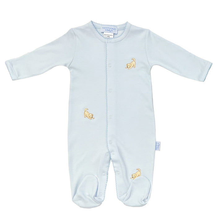 Tuck The Retriever Embroidered Footed Romper
