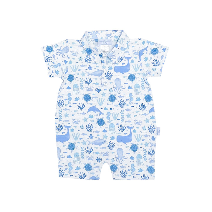 Portside Polo Romper-Under The Sea