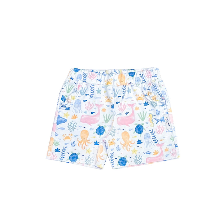 Under The Sea Ruffle Pocket Play Shorts