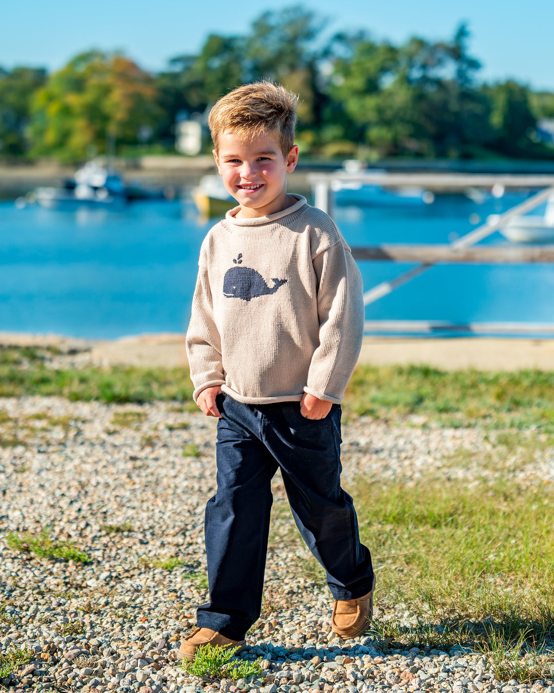 Whale Watch Roll Neck Oyster Grey