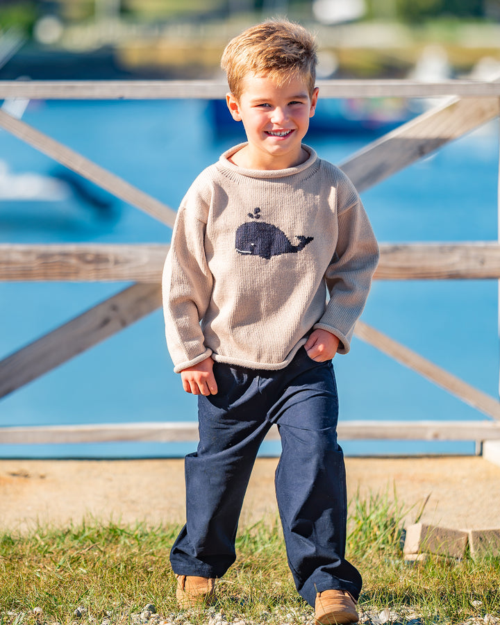 Whale Watch Roll Neck Oyster Grey