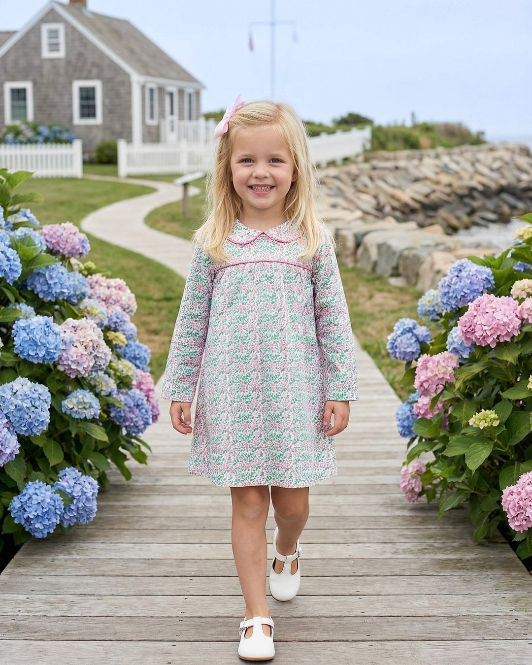 princess polly baby blue dress Reclaimed Vintage long sleeve boho winter maxi dress in floral print main image 0
