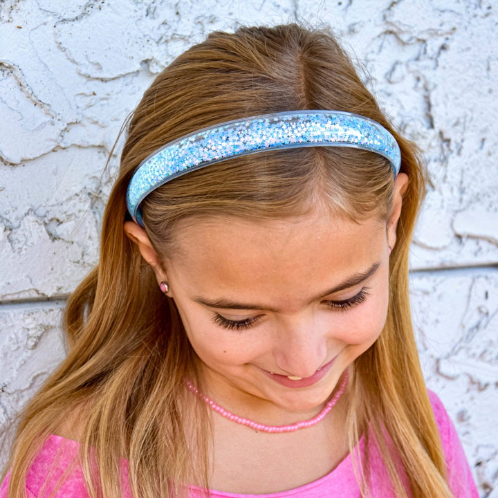 Shaker Glitter Headband with Teeth: Purple