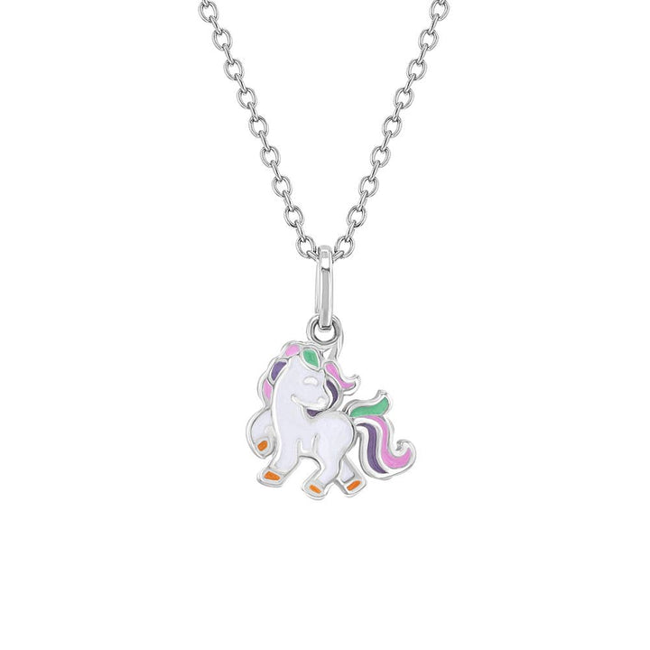 Fancy Unicorn Kid / Girls Pendant/Necklace - Sterling Silver