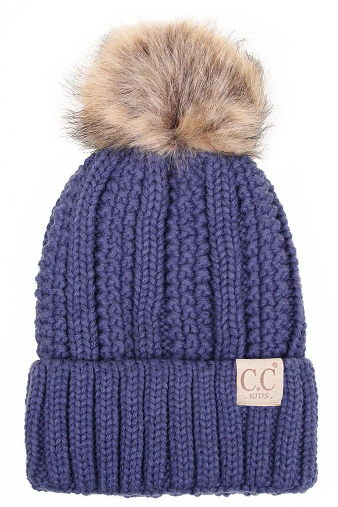 CC Kids Solid Color Lining Beanie: Pale Pink