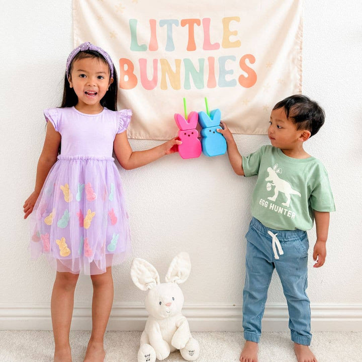 Easter Peeps Flutter Sleeve Tutu Dress