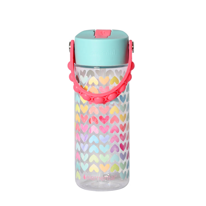 18oz Splash Pop Bottle - Rainbow Heart
