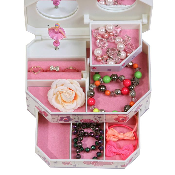 Mele and Co Kelsey Girls Musical Ballerina Jewelry Box: White / Swan Lake / Girls Musical Ballerina Jewelry Box