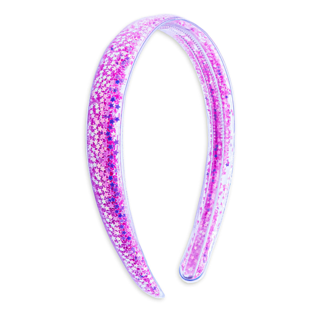 Shaker Glitter Headband with Teeth: Purple