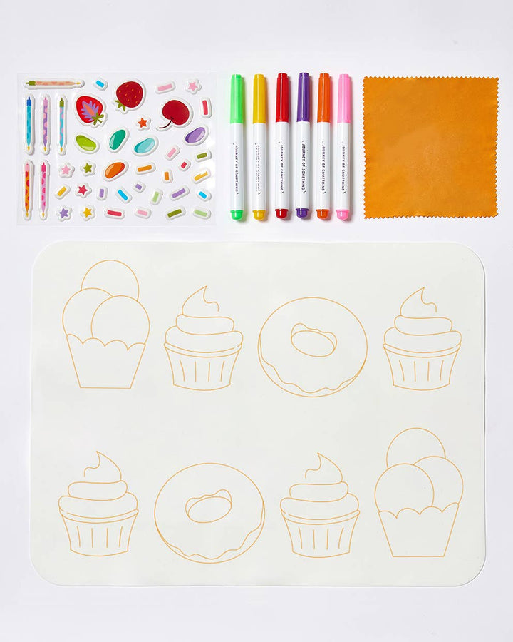 Wipeable Silicone Coloring Mat - Sweet As