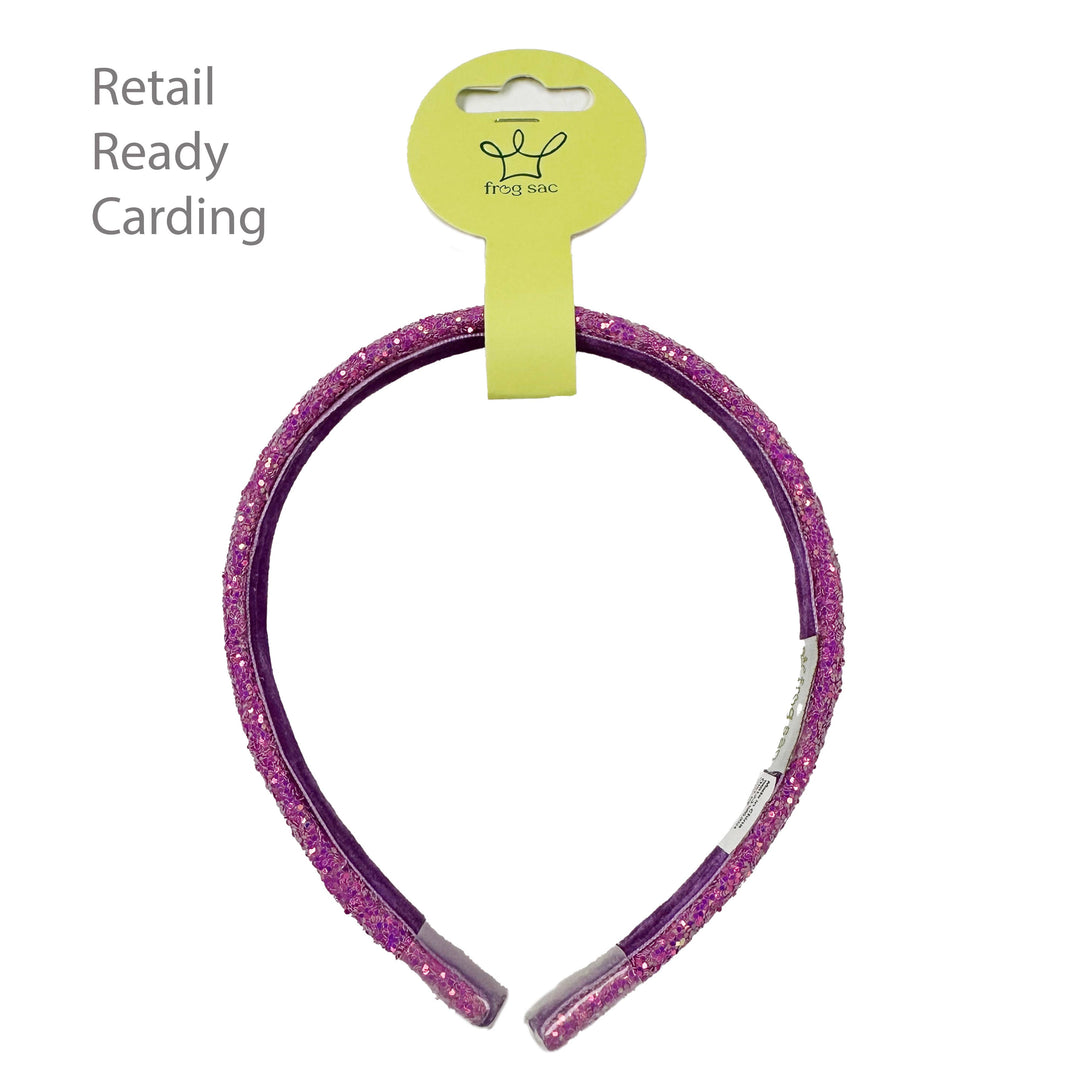 Glitter Headband - Thin Hairbands for Kids: Pink