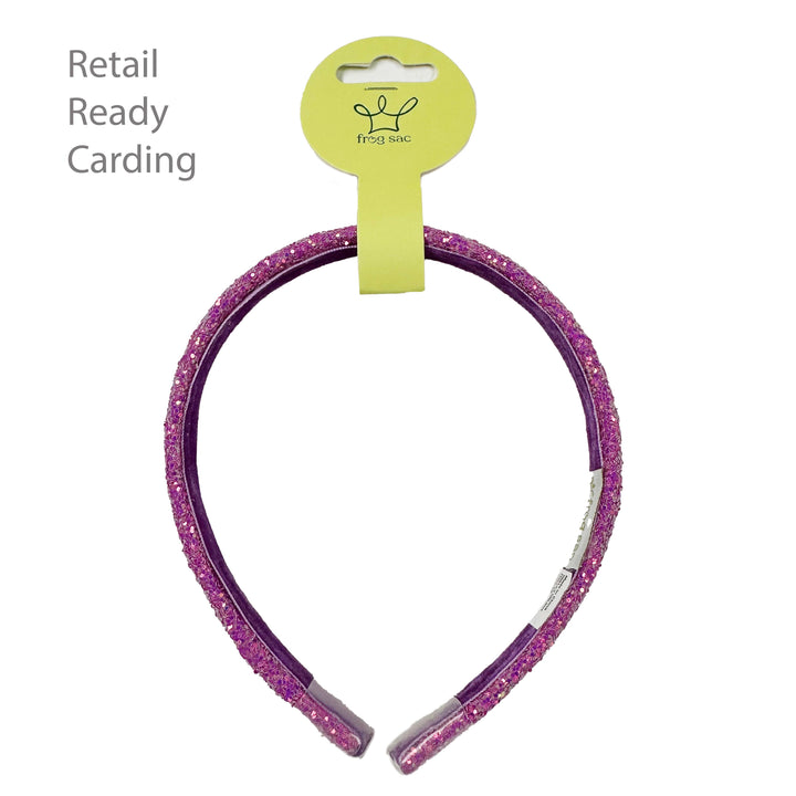 Glitter Headband - Thin Hairbands for Kids: Pink