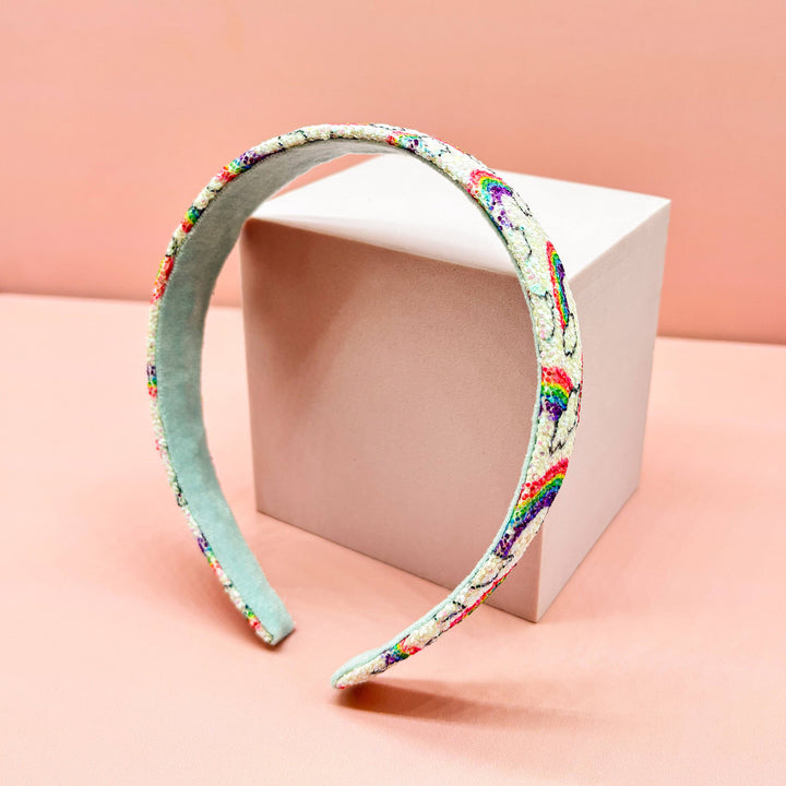 Rainbow Glitter Headband - Kids Hair Accessories: Purple