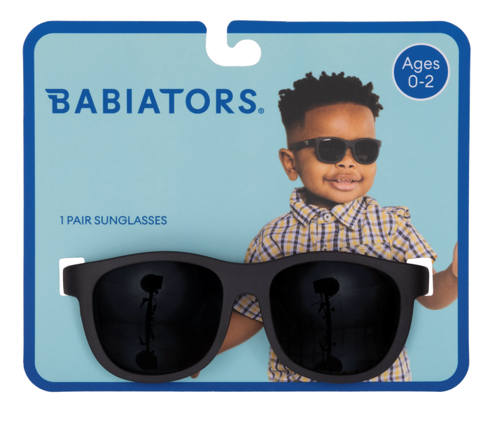 Jet Black Navigators Kids Sunglasses on Peggable Hangtag: Ages 3-5
