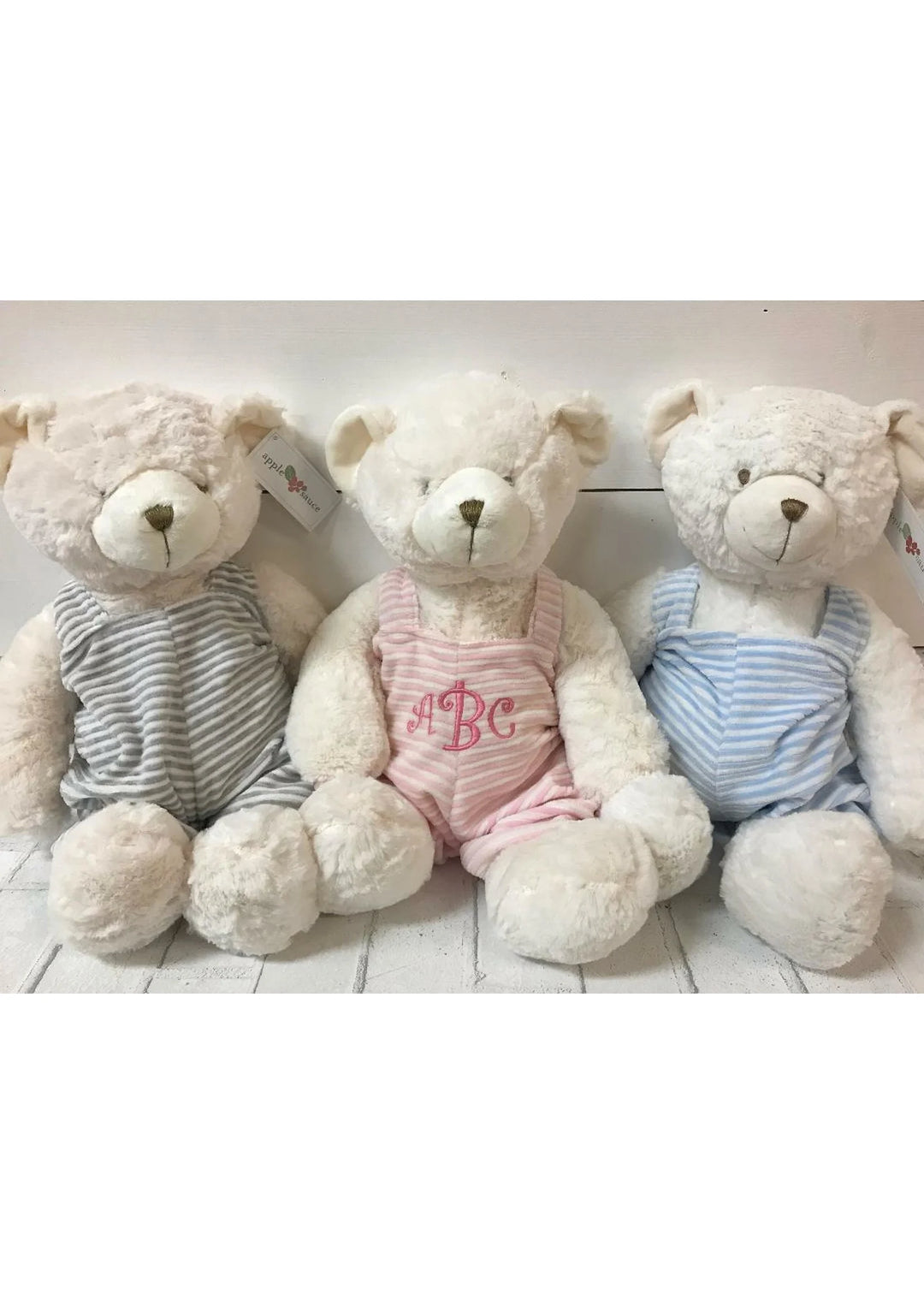 24" Stuffed Bear-Pink Overalls
