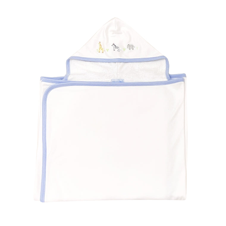 All Aboard The Ark Oversized Hooded Towel-Chatham Bars Blue Trim