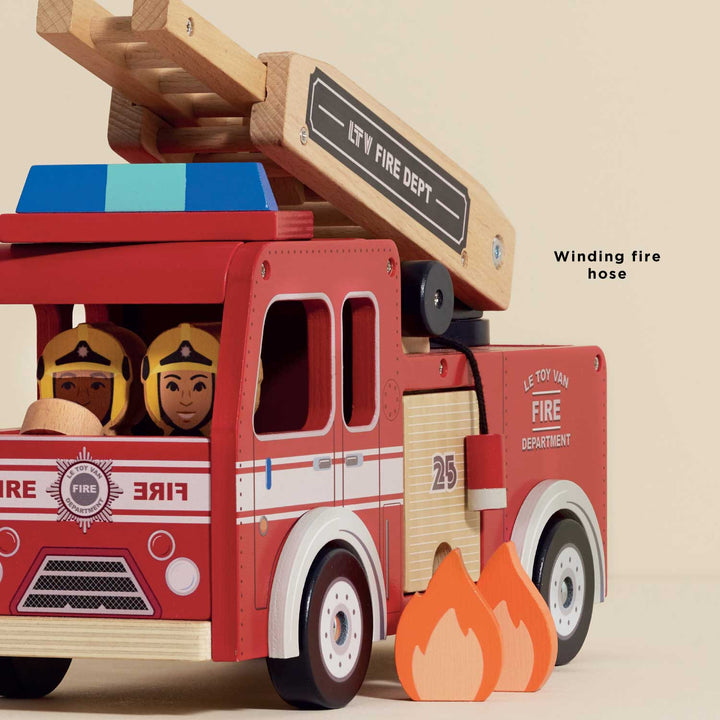Wooden Toy Fire Engine & Characters