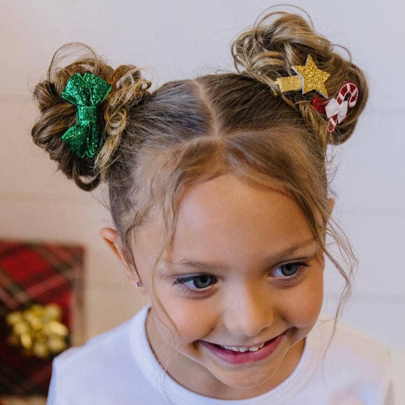 Christmas Clip Set - Kids Holiday Hair Clips