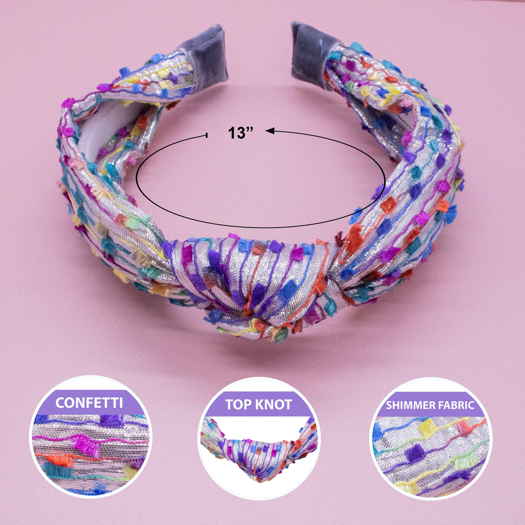 Kids Knot Headband - Confetti Hair Accessories for Girls: Aqua