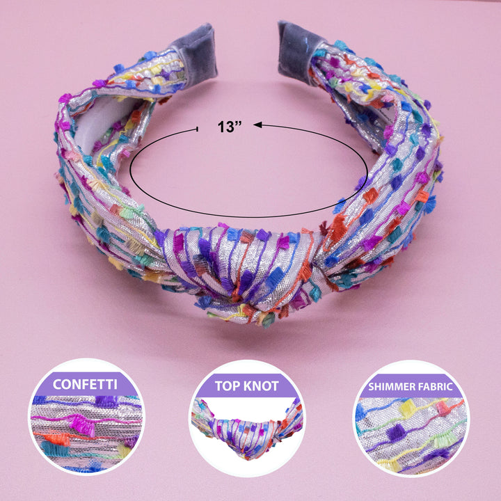 Kids Knot Headband - Confetti Hair Accessories for Girls: Aqua